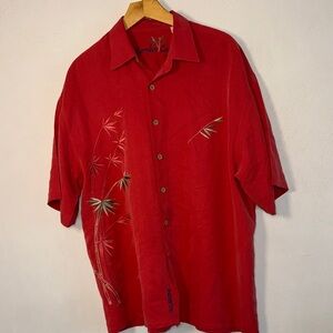 Bamboo Cay Men’s Tropical Short-Sleeve Button-Down Camp Shirt